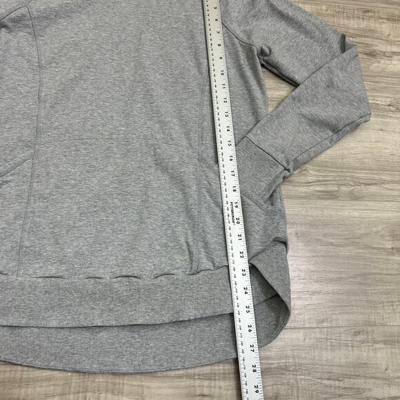 Athleta Gray French Terry Track Pullover Slouchy Cowl Neck Sweatshirt Size L - Picture 8 of 12